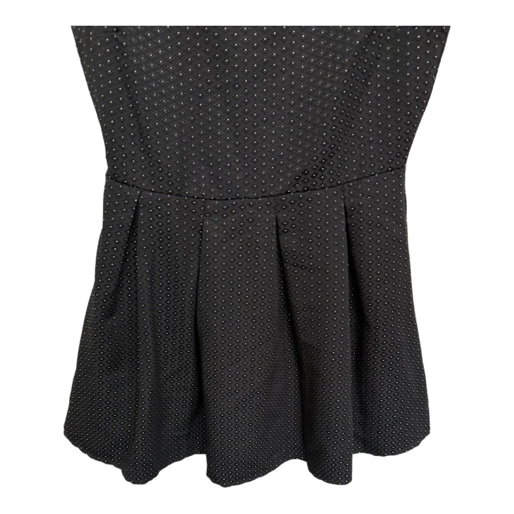 Sans Souci Fit & Flare Dress Womens Black Polka Dot Casual Sleeveless Size M - Picture 4 of 7